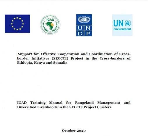 IGAD Training Manual for Rangeland Management and Diversified Livelihoods in the SECCCI Project Clusters