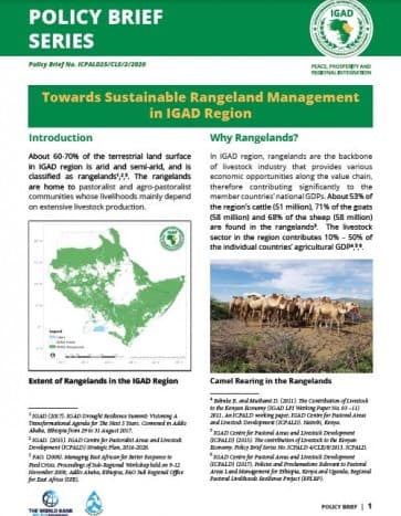 Towards Sustainable Rangeland Management in IGAD Region