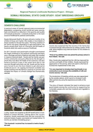 Somali Regional State Case Study : Goat Breeding Groups