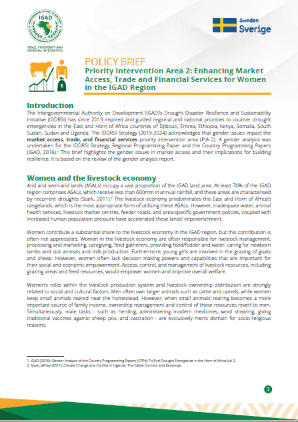 Gender and Resilience Policy Brief – Enhancing market access, trade, and financial services for women in the IGAD region